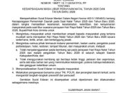 Gubernur Jawa Barat Dedi Mulyadi menerbitkan Surat Edaran tentang kesiapsiagaan masa libur perayaan Natal Tahun 2025 dan Tahun Baru 2026. 
