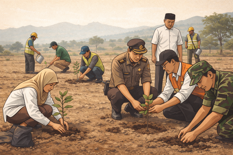 Gerakan penanaman pohon terus digalakan dengan mengedukasi msayarakat untuk mengantisipasi perubahan iklim. Foto: Ilustrasi.