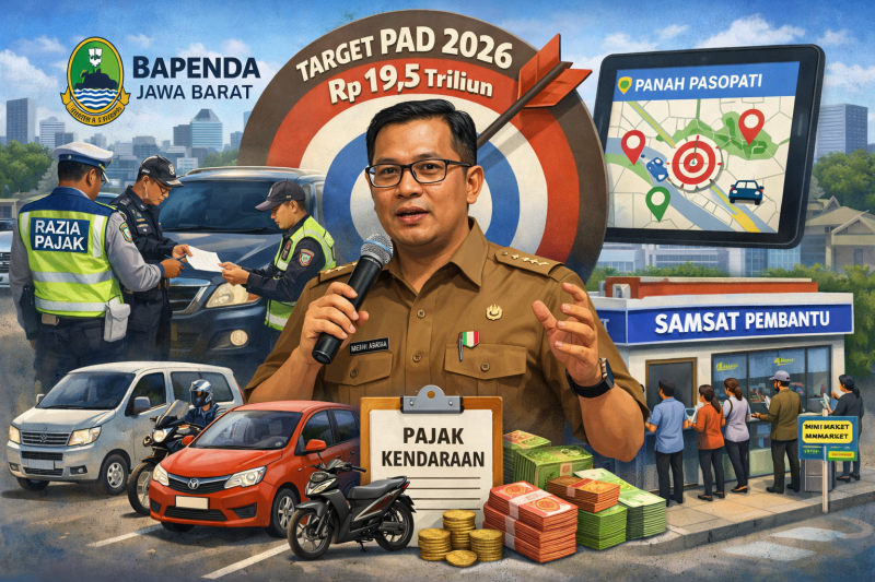 Bapenda Jawa Barat mencanangkan strategi pencapaian target PAD 2026 melalui optimalisasi pajak kendaraan bermotor dan perluasan layanan Samsat. Foto: Ilustrasi