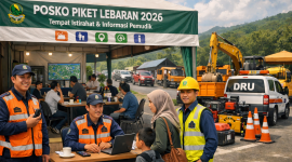 Pemerintah Daerah Provinsi (Pemdaprov) Jawa Barat menyiapkan 60 Posko Piket Lebaran 2026 yang dapat dimanfaatkan pemudik sebagai tempat beristirahat, mendapatkan minum, menggunakan toilet, hingga memperoleh informasi penting terkait jalur perjalanan. Ilustrasi: Kabar Pajajaran, generated by ChatGPT