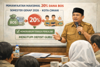 Dinas Pendidikan Kota Cimahi memanfaatkan maksimal 20 persen Dana BOS untuk menutupi honorarium tenaga pengajar guna mengatasi defisit guru di semester genap tahun 2026 di Kota Cimahi. Ilustrasi: Kabar Pajajaran