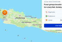 Gempa guncang Sukabumi hari ini, Selasa (24/2/2026)