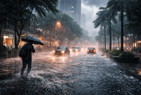 Ilustrasi Hujan (AI)