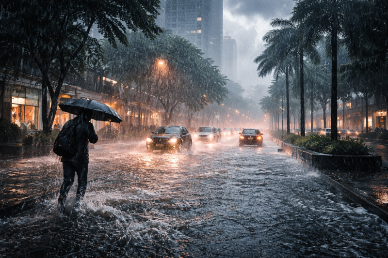 Ilustrasi Hujan (AI)