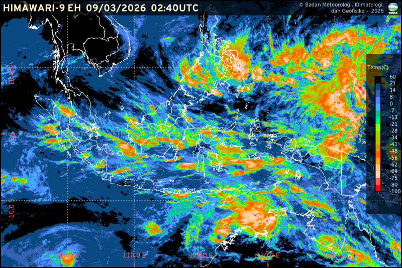Citra Satelit hari ini 09/03/2026 (BMKG)