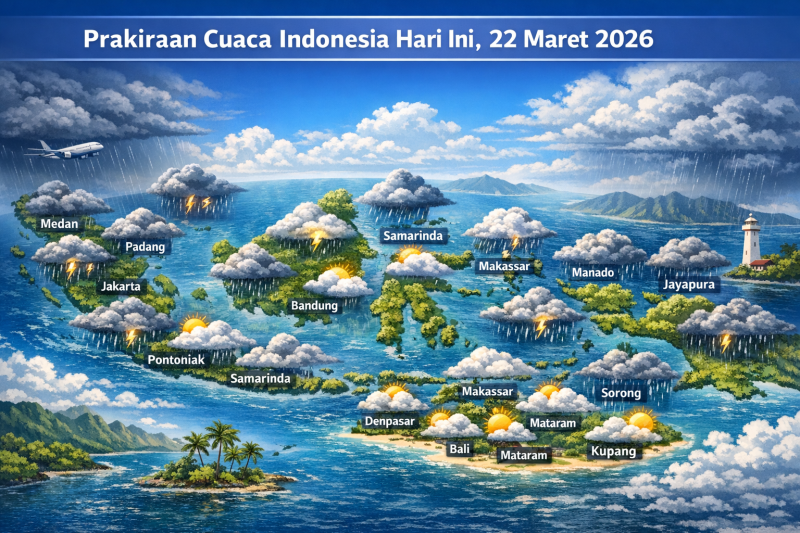 Ilustrasi Cuaca Beberapa Kota besar di Indonesia, (Foto Chatgpt)