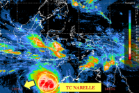 Badan Meteorologi, Klimatologi, dan Geofisika (BMKG) masih mendeteksi keberadaan Siklon Tropis Narelle pada Rabu (25/3/2026). (BMKG)