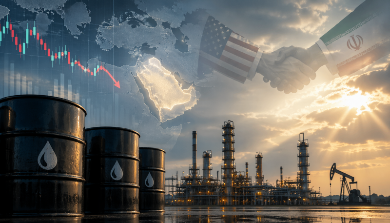 Harga minyak dunia tercatat turun tipis ke kisaran US$98 per barel seiring harapan pasar terhadap potensi perdamaian antara Amerika Serikat dan Iran. Ilustrasi: AI Generated Content