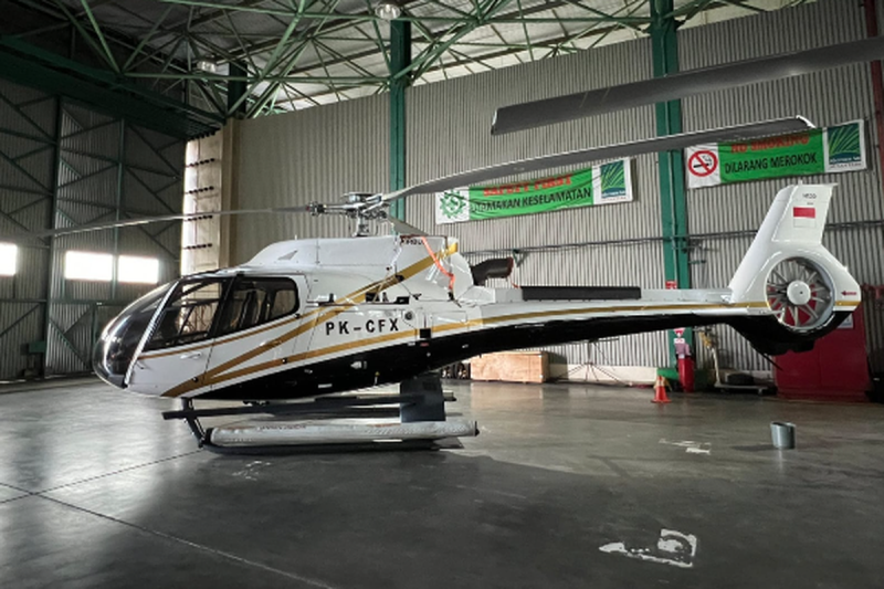 Sebuah helikopter milik PT Matthew Air dengan nomor registrasi PK-CFX dilaporkan hilang kontak di wilayah Kabupaten Sekadau, Kalimantan Barat, Kamis (16/4/2026).(Dok Matthew Air)
