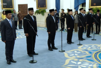 Pelantikan pejabat baru di reshuffle kabinet. (YouTube Sekretariat Presiden)