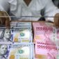 Pegawai menunjukan mata uang rupiah dan dolar Amerika Serikat di Dolar Asia Money Changer, Jakarta, Senin (18/7/2022). Bisnis/Himawan L Nugraha