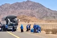 Bus jemaah haji Indonesia alami kecelakaan di Jabal Magnet, Madinah, 10 korban luka, tanpa korban jiwa.