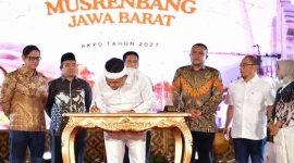 Gubernur Jawa Barat Dedi Mulyadi dalam Musyawarah Perencanaan Pemba­ngunan (MUSRENBANG) Provinsi Jawa Barat Tahun 2027 di Bale Gede Pakuan, Kota Bandung Rabu (15/4/­2026). (Foto Istimewa)