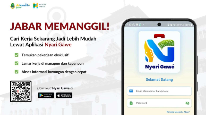 Tangkapan Layar Aplikasi Nyari Gawe (Kabar Pajajaran.com/Chq)