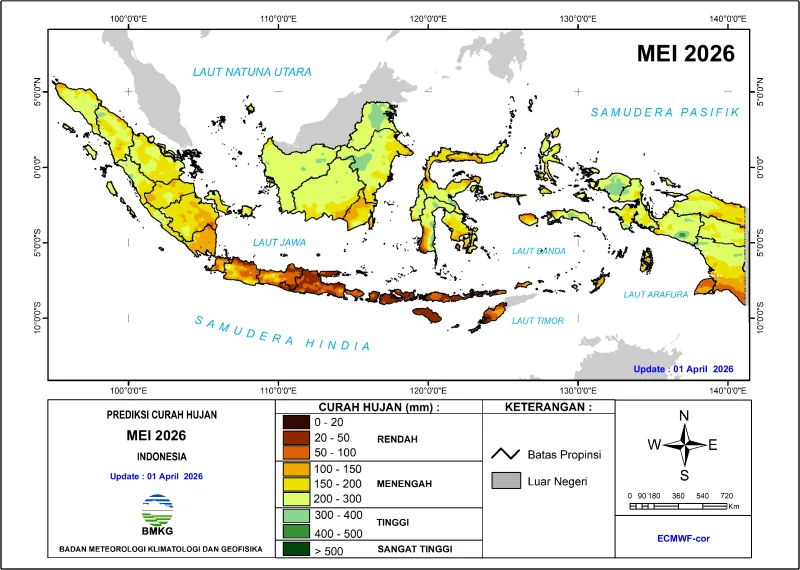 Prediksi Hujan Bulanan di Indonesia (BMKG)