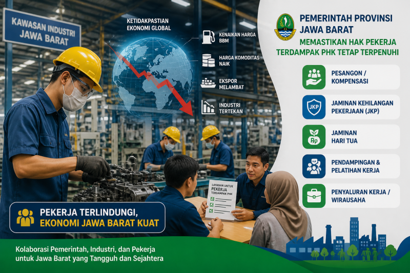 Pemerintah Provinsi Jawa Barat memastikan hak pekerja terdampak PHK tetap terpenuhi di tengah meningkatnya ketidakpastian ekonomi global. Foto: Ilustrasi