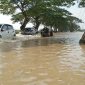“Luapan air mulai terjadi sekitar pukul 00.00 WIB setelah debit Sungai Cimanis meningkat,” ujar Baihaqi saat meninjau lokasi banjir di Jalur Pantura Pangenan. (Foto Isitmewa)