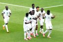 Pemain Senegal merayakan kemenangan 5-0 atas Irak pada laga terakhir Grup I Piala Dunia FIFA 2026 di Toronto Stadium. Hasil tersebut menjaga peluang Singa Teranga lolos ke babak 32 besar. (Foto: FIFA)