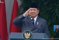 Presiden Prabowo Subianto dalam upacara Hari Lahir Pancasila di Kemenlu, Jakarta, Senin (1/6/2026). (Dok. YouTube Setpres)
