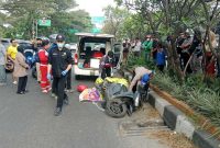 Pengemudi ojol meninggal usai terjatuh karena lubang dan terlindas bus damri di Jalan Dr Djunjunan Kota Bandung, Rabu (17/6/2026)(Dok Unit Gakkum Polrestabes Bandung)

