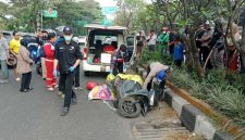 Pengemudi ojol meninggal usai terjatuh karena lubang dan terlindas bus damri di Jalan Dr Djunjunan Kota Bandung, Rabu (17/6/2026)(Dok Unit Gakkum Polrestabes Bandung)

