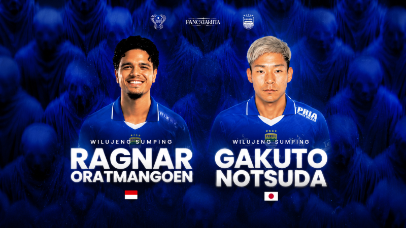 Ragnar Oratmangoen dan Gakuto Notsuda resmi diperkenalkan sebagai rekrutan baru Persib Bandung untuk menghadapi kompetisi musim 2026/2027. (Foto: persib.co.id)