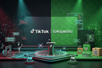 Ilustrasi Tiktok dan Tokopedia (Gemini)