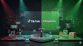 Ilustrasi Tiktok dan Tokopedia (Gemini)