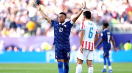 Penyerang Prancis Kylian Mbappé memimpin klasemen sementara peraih adidas Golden Boot Piala Dunia FIFA 2026 dengan koleksi tujuh gol dan dua assist. Ia unggul atas Lionel Messi dan Erling Haaland yang sama-sama mengoleksi tujuh gol. Foto: FIFA.