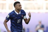 Penyerang Prancis Kylian Mbappé merayakan gol penalti yang memastikan kemenangan 1-0 atas Paraguay pada babak 16 besar Piala Dunia 2026. (Foto: FIFA)