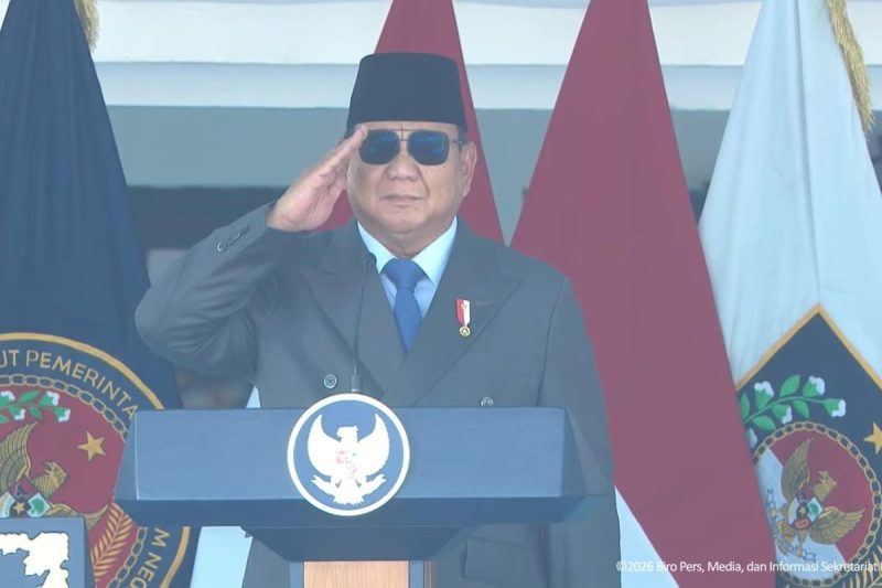 Presiden RI Prabowo Subianto saat melantik 1.204 Pamong Praja Muda di IPDN, Jatinangor, Jawa Barat, Rabu (29/7/2026). (Dok. YouTube Setpres)
