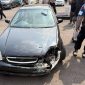 Polrestabes Bandung memperlihatkan barang bukti sedan Honda Ferio yang digunakan tersangka A saat berkendara dalam kondisi mabuk dan menabrak Aiptu Asep hingga meninggal, Rabu (11/8/2026) di Mapolrestabes Bandung, Kota Bandung (Istw)
