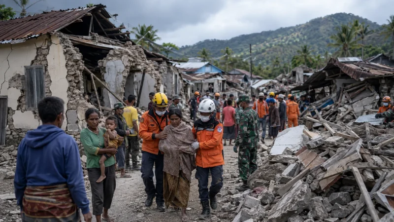 Gempa bumi berkekuatan magnitudo 7,7 mengguncang sejumlah wilayah Nusa Tenggara Timur (NTT) pada Sabtu (15/8/2026)