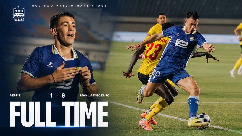 Persib Bandung memastikan lolos ke fase grup ACL Two setelah mengalahkan Manila Digger 1-0. Mariano Peralta mencetak gol tunggal penentu kemenangan Persib. (Sumber foto: X/Persib)
