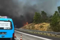 Kebakaran Lahan Kering Hanguskan Area Dekat Exit Tol Cisumdawu Cimalaka, Asap Tebal Sempat Ganggu Jarak Pandang (Threads/sul_than)
