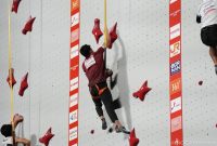 Penampilan atlet panjat tebing Indonesia, Veddriq Leonardo, dalam kualifikasi nomor speed putra Asian Games 2026 Aichi-Nagoya, Rabu (30/9/2026).(Dok. NOC Indonesia)
