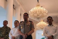 Kapolri Jenderal Pol Suyudi Arioi Seto usai rapat di Istana, Jakarta, Senin (19/10/2026) (KOMPAS.com/Rahel)
